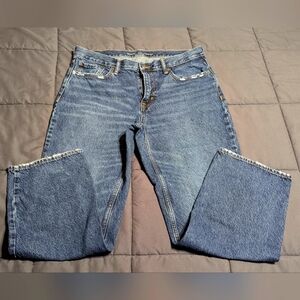 OLD NAVY Original Loose Built In Flex Mens Distressed Blue Jeans Size 36x30